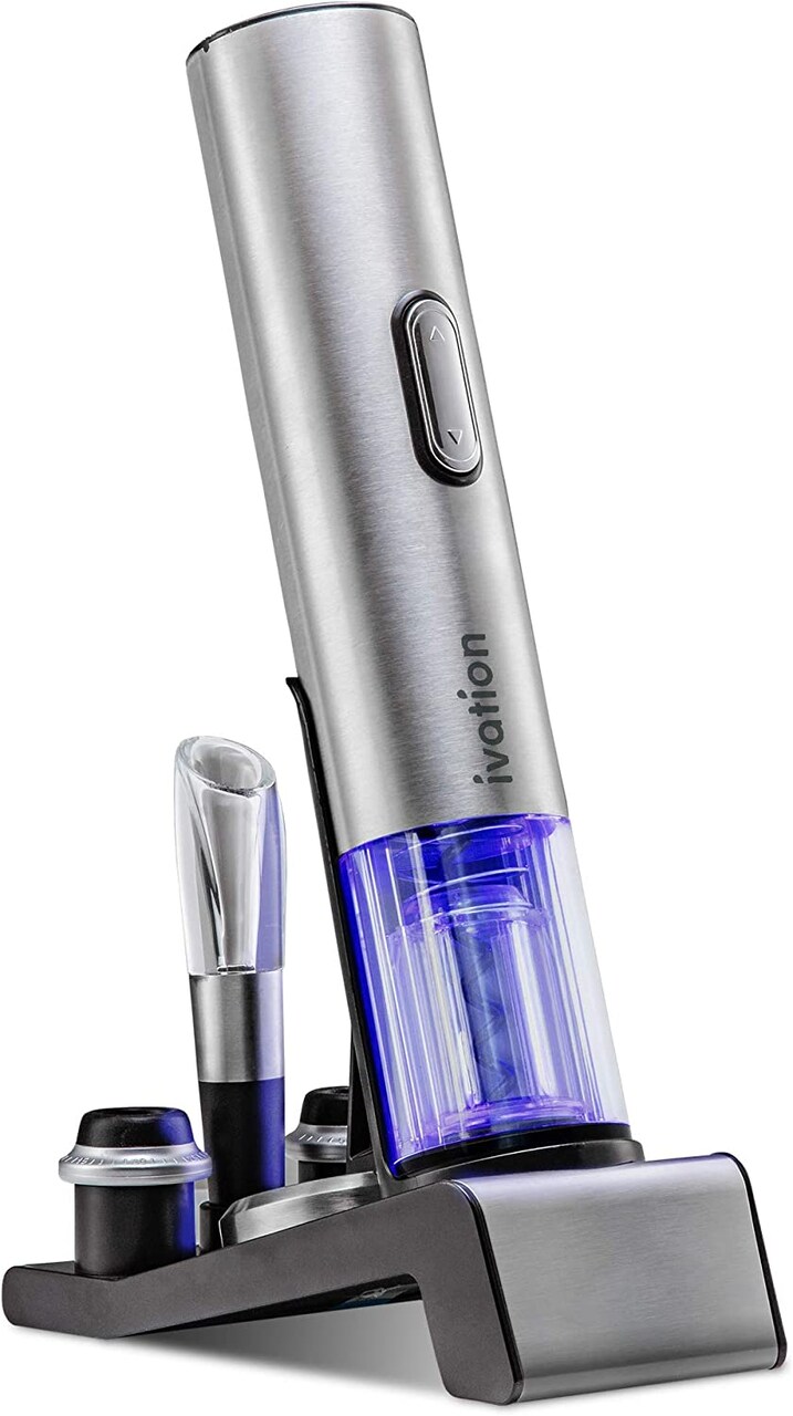 Ivation Electric Wine Opener, 7-Piece Wine Gift Set, Electric Bottle Opener, Wine Aerator Pourer